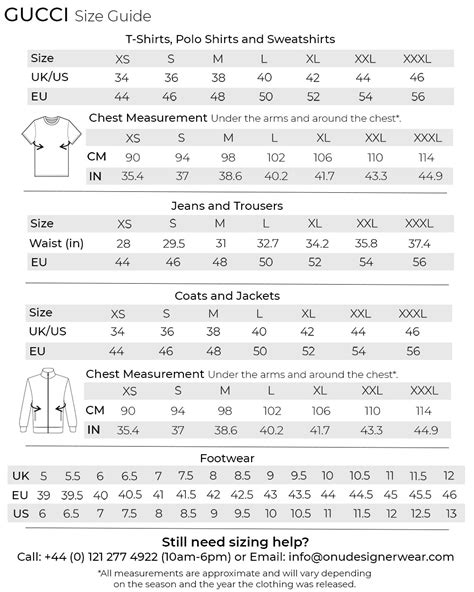 gucci true to size|Gucci clothing size chart.